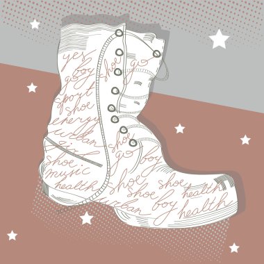 Background with boots clipart
