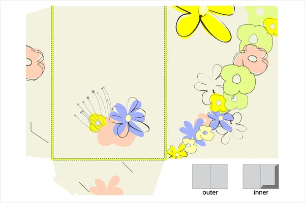 Çiçek ile klasör tasarım şablonu — Stok Vektör
