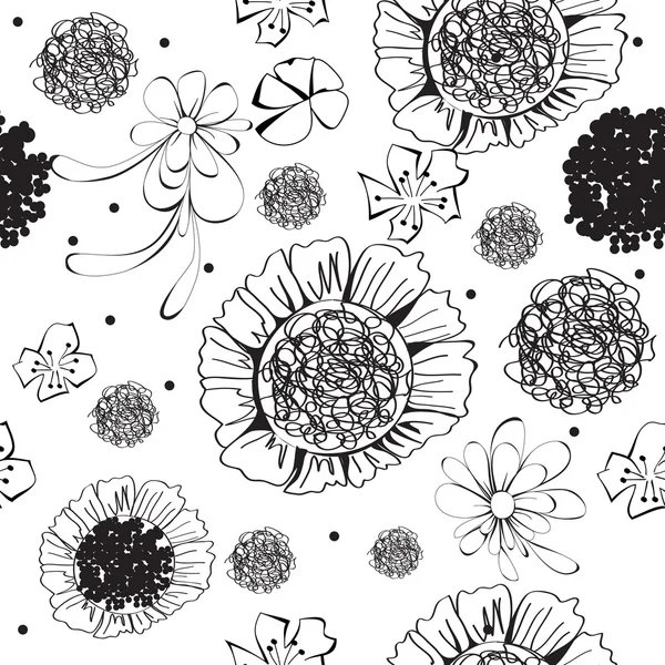 Motif floral sans couture avec des fleurs — Image vectorielle