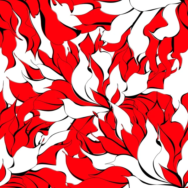 Бесшовный абстрактный фон с красными цветами — стоковый вектор