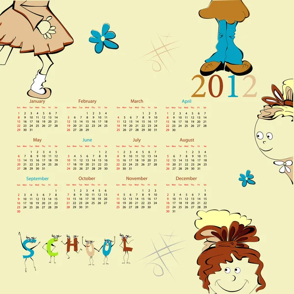 Шаблон на календарь 2012 — стоковый вектор