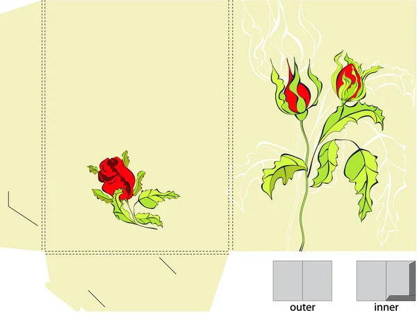 Шаблон для теки з трояндами — стоковий вектор