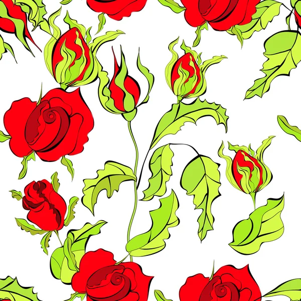 Бесшовный фон с розами — стоковый вектор