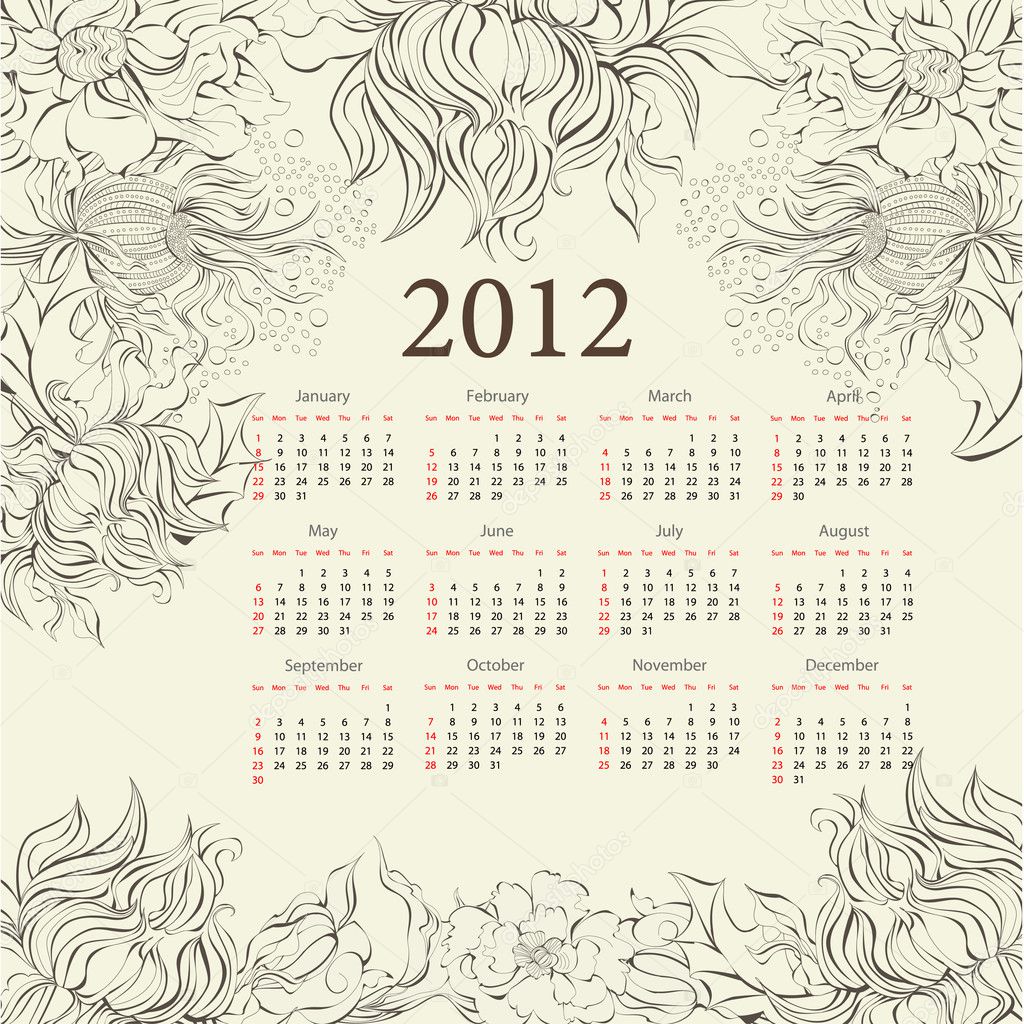 Floral calendar for 2012