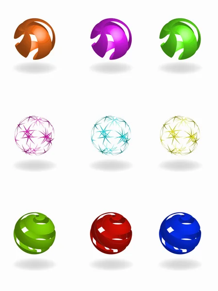 Set di belle palle vettoriali emblema — Vettoriale Stock