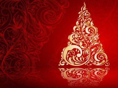 Christmas tree decorative abstraction background clipart