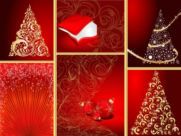 Set stilisierte Weihnachtskarte — Stockvektor