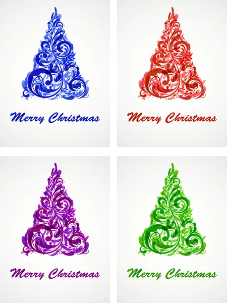 Ensemble de carte de Noël stylisée — Image vectorielle