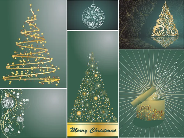 Набор стилизованных рождественских открыток — стоковый вектор