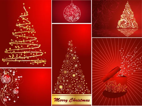 Set of stylized Christmas card — Stock Vector
