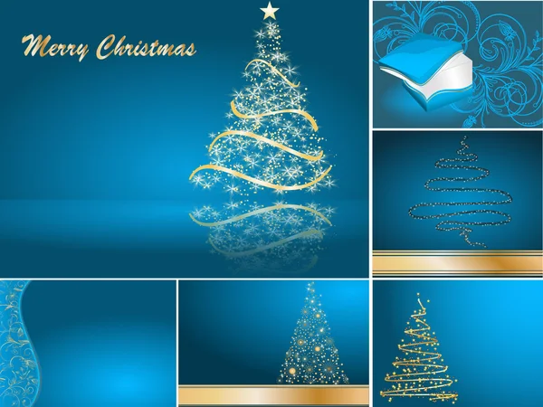 Conjunto de tarjeta de Navidad estilizada — Vector de stock