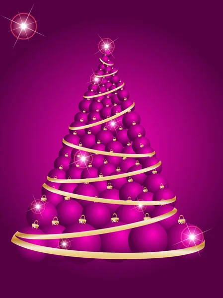Bola de árbol de Navidad sobre fondo de abstracción decorativa — Vector de stock