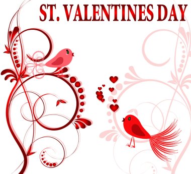 Saint valentines day heart floral abstract background clipart