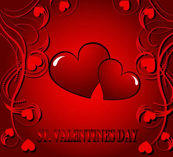 Heiliger Valentinstag Herz blumig abstrakt Hintergrund — Stockvektor