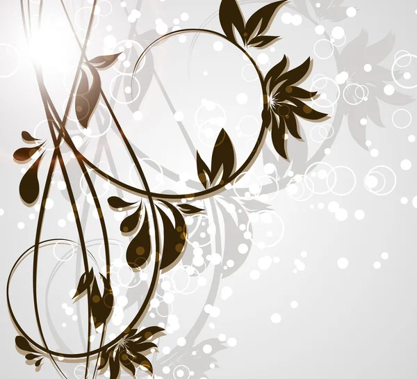 Saint Valentin Coeur Floral Abstrait Fond Avec Papillon — Image vectorielle
