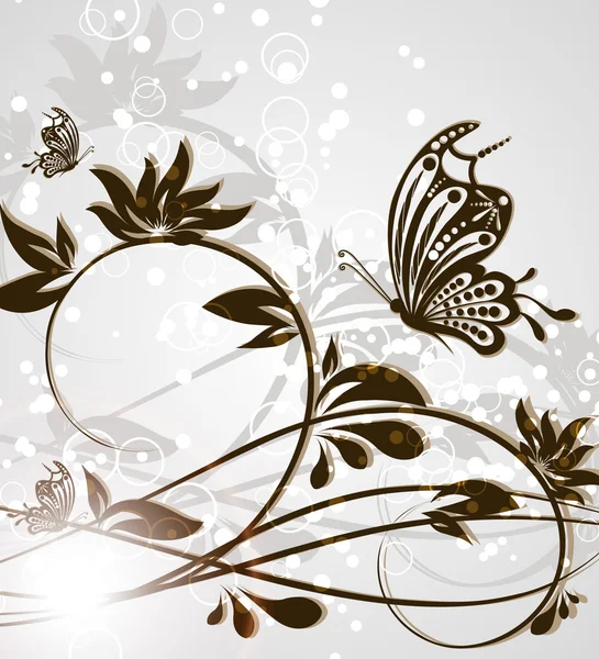 圣情人节心花卉抽象背景与比尤特 — 图库矢量图片