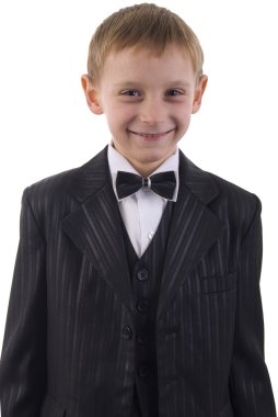 Young Man Suit Portrait. Studio Shoot Over White Background. clipart