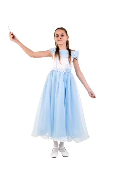 Vacker liten flicka i en fairy kostym. Studio shoot över whit — Stockfoto