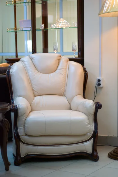 White Leather Chair In Luxury Interior — Stock Photo, Image
