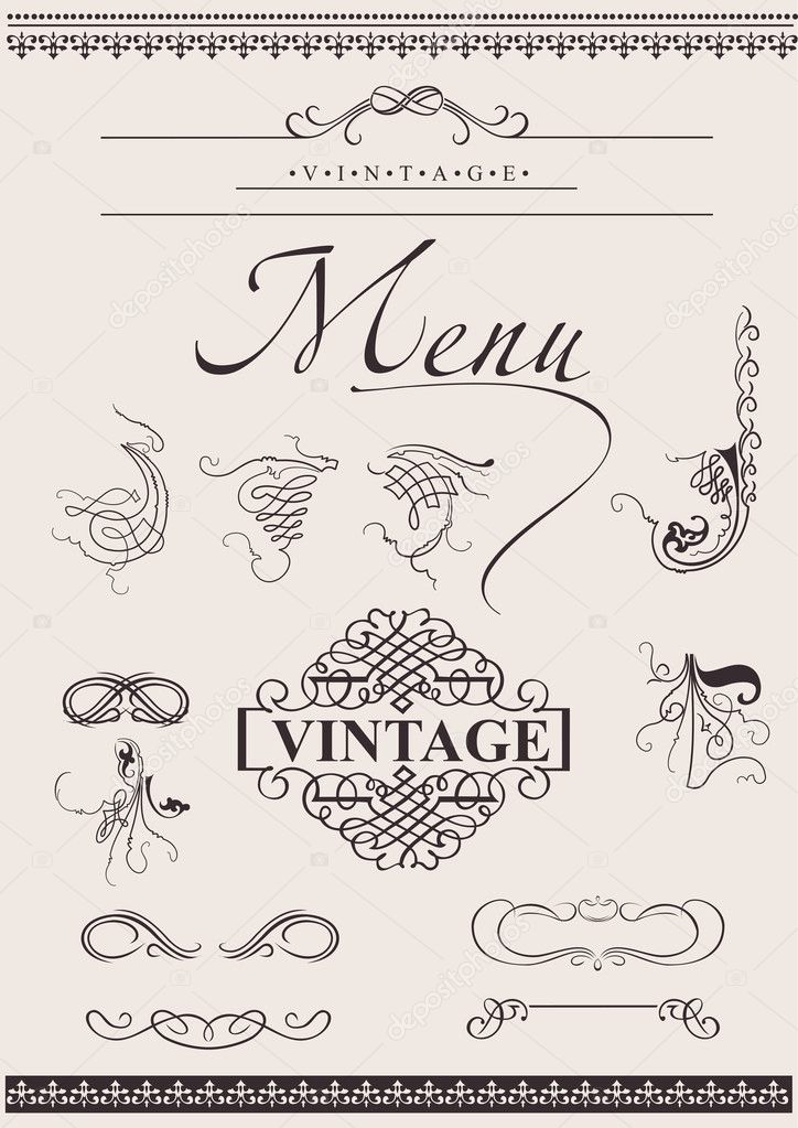 Vector Set: Calligraphic Design Elements For Page Decoration
