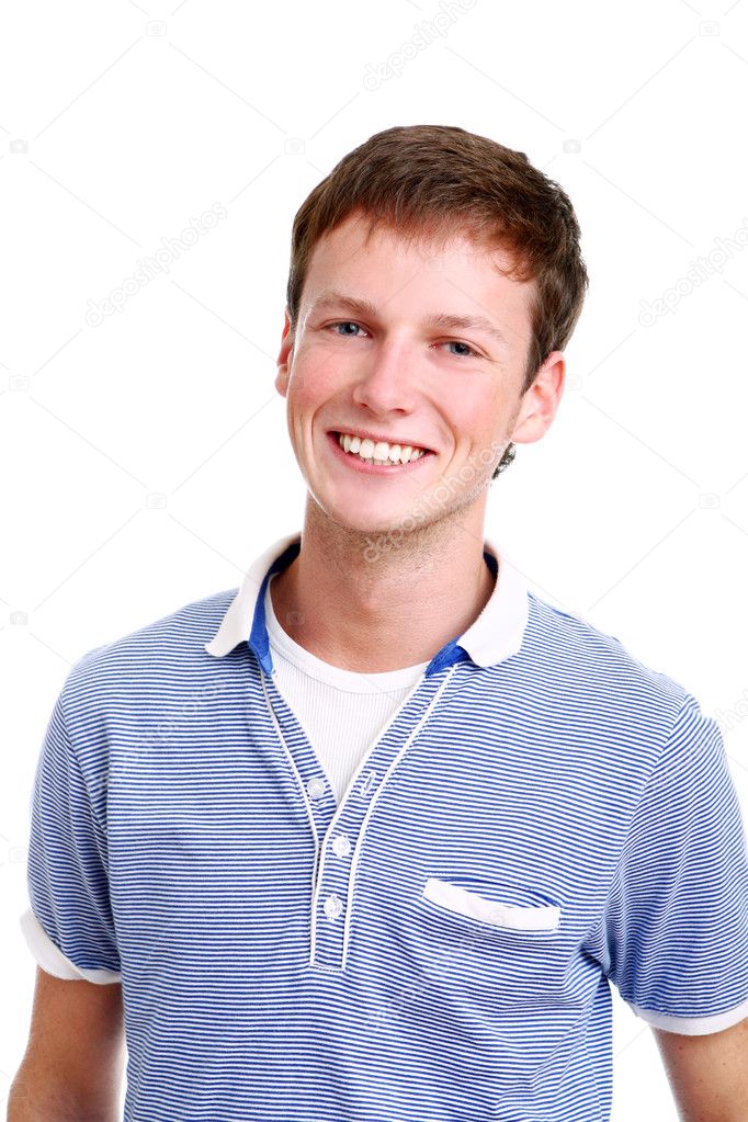 Young and attractive boy on white — Stock Photo © yekophotostudio #4300929