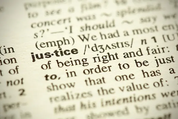 Macro Shot Dictionary Definition Word Justice — Stock Photo, Image