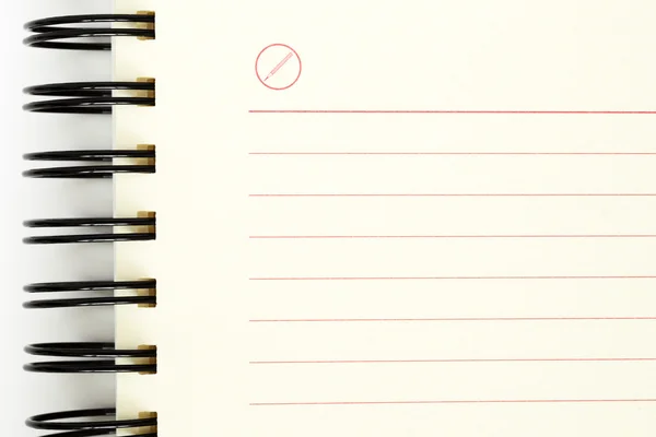 Folha limpa de um caderno — Fotografia de Stock