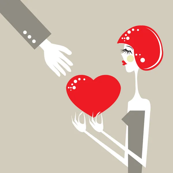 Serce Miłość Emocjonalne Wymiany Romantyczne Walentynki Ilustracja Kobieta Miłości — Zdjęcie stockowe