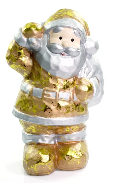 Goldener Weihnachtsmann — Stockfoto