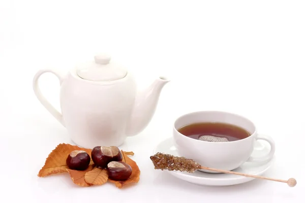 Teáskanna és tea — Stock Fotó