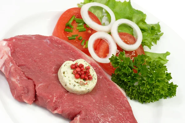 Rump steak with herbed butter — Stock Photo, Image
