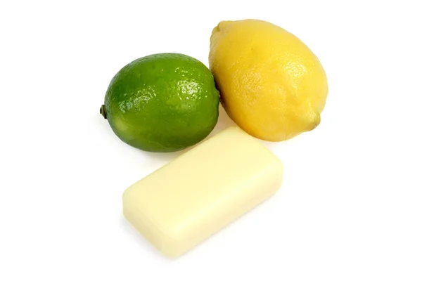 Soap from lime and lemon — Stock Photo, Image