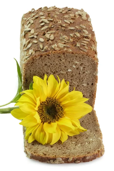 面包与向日葵 — 图库照片