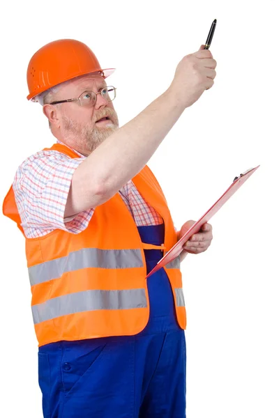 Supervisor de construcción control — Foto de Stock