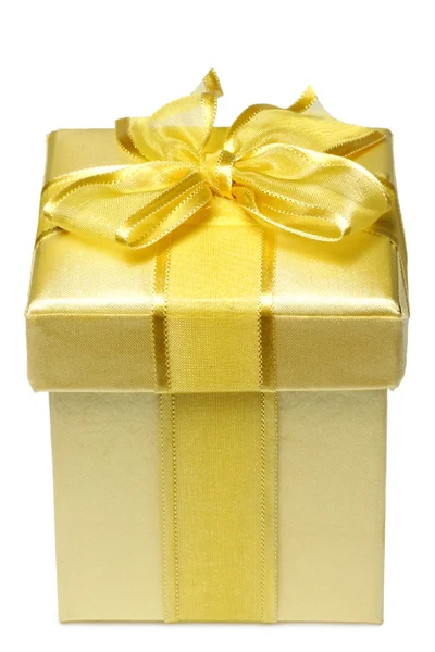 Caixa de presente dourada — Fotografia de Stock