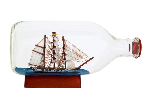 stock image Little ship in a bottle