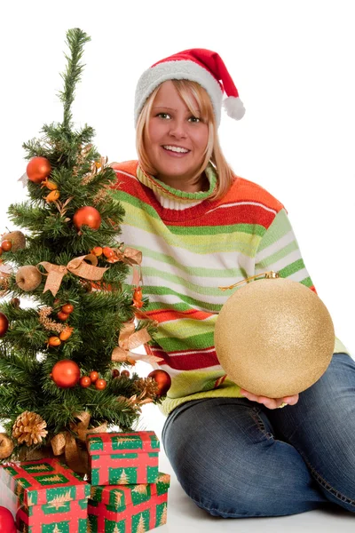 Onder de kerstboom — Stockfoto