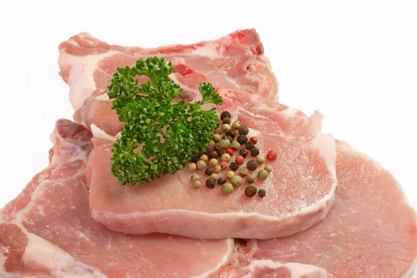 Schweinekoteletts mit Petersilie — Stockfoto