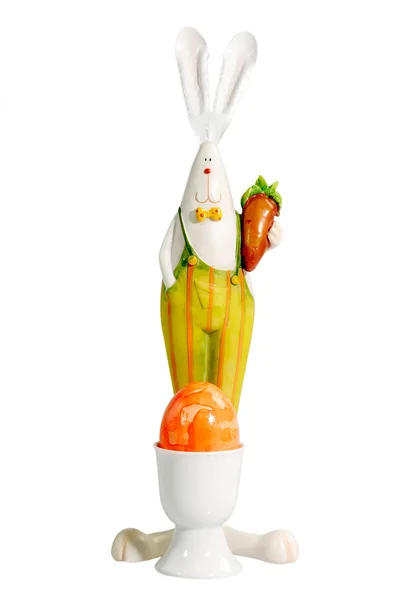 Figurine Easter Bunny Isolated White — Stock Photo, Image