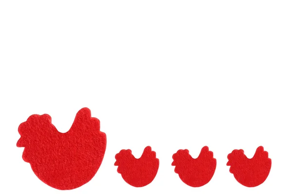 白い背景で隔離の赤い雛 — ストック写真
