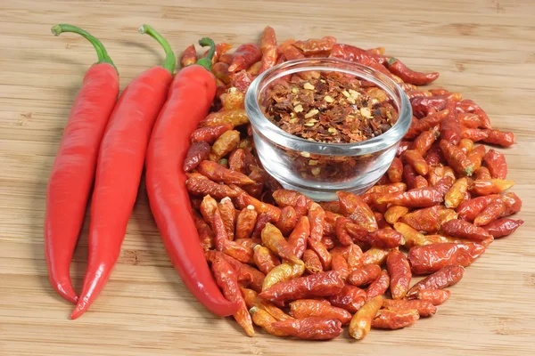 Sušené Chilli Papričky — Stock fotografie