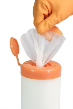 Tissue box of cleaning napkins clipart