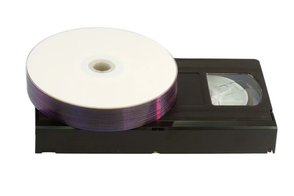 盒式录像带和 dvd — 图库照片