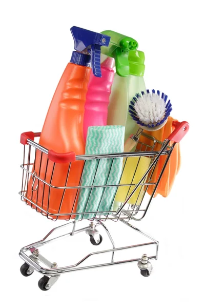stock image Shopping cleaning supplies