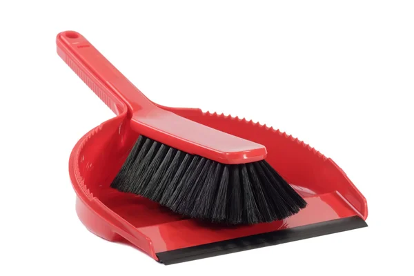 Stof pan met sweeper — Stockfoto