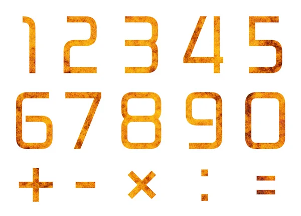 Набор цифр и операций арифметики — стоковое фото