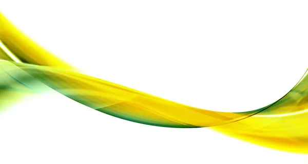 Ilustração Linhas Abstratas Verde Amarelas Curvas Sobre Fundo Branco — Fotografia de Stock