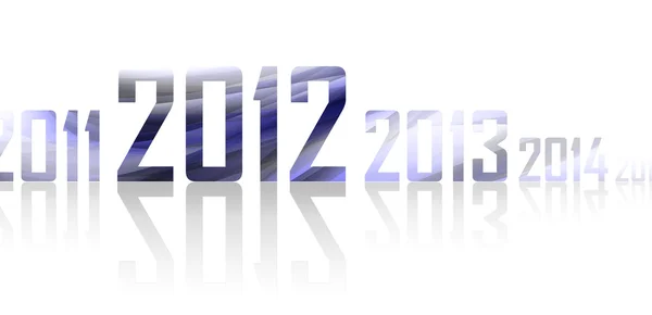 Reihe von Jahren mit Reflexionen (Thema des Jahres 2012)) — Stockfoto