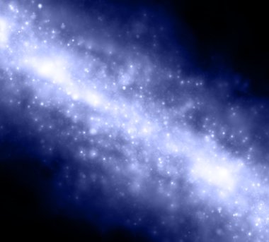 Abstract background of blue starfield clipart