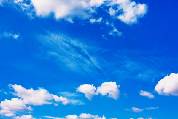 Achtergrond Van Blauwe Hemel Met Cumulus Wollige Wolken Mooie Zomerdag — Stockfoto
